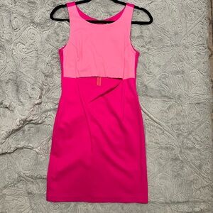 Amanda Uprichard Pink Colorblock Mini Dress